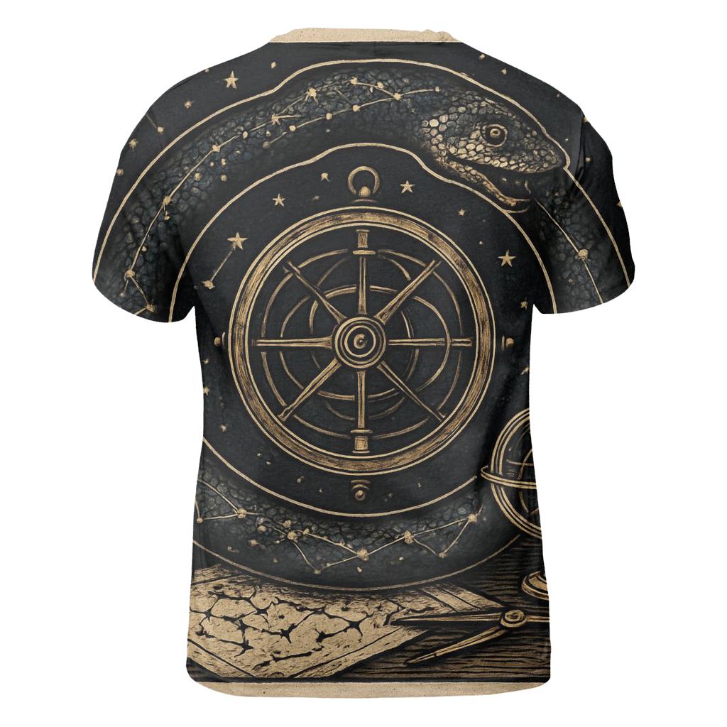 Celestial Ouroboros Cartographer creative print fashion shirts