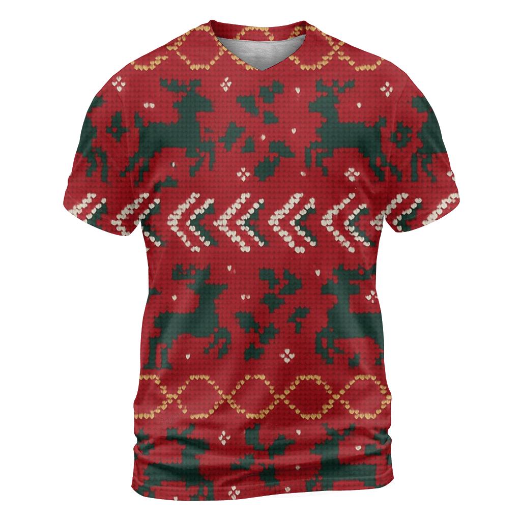 Tacky Tinsel Reindeer Carousel Design artistic all-over print tops