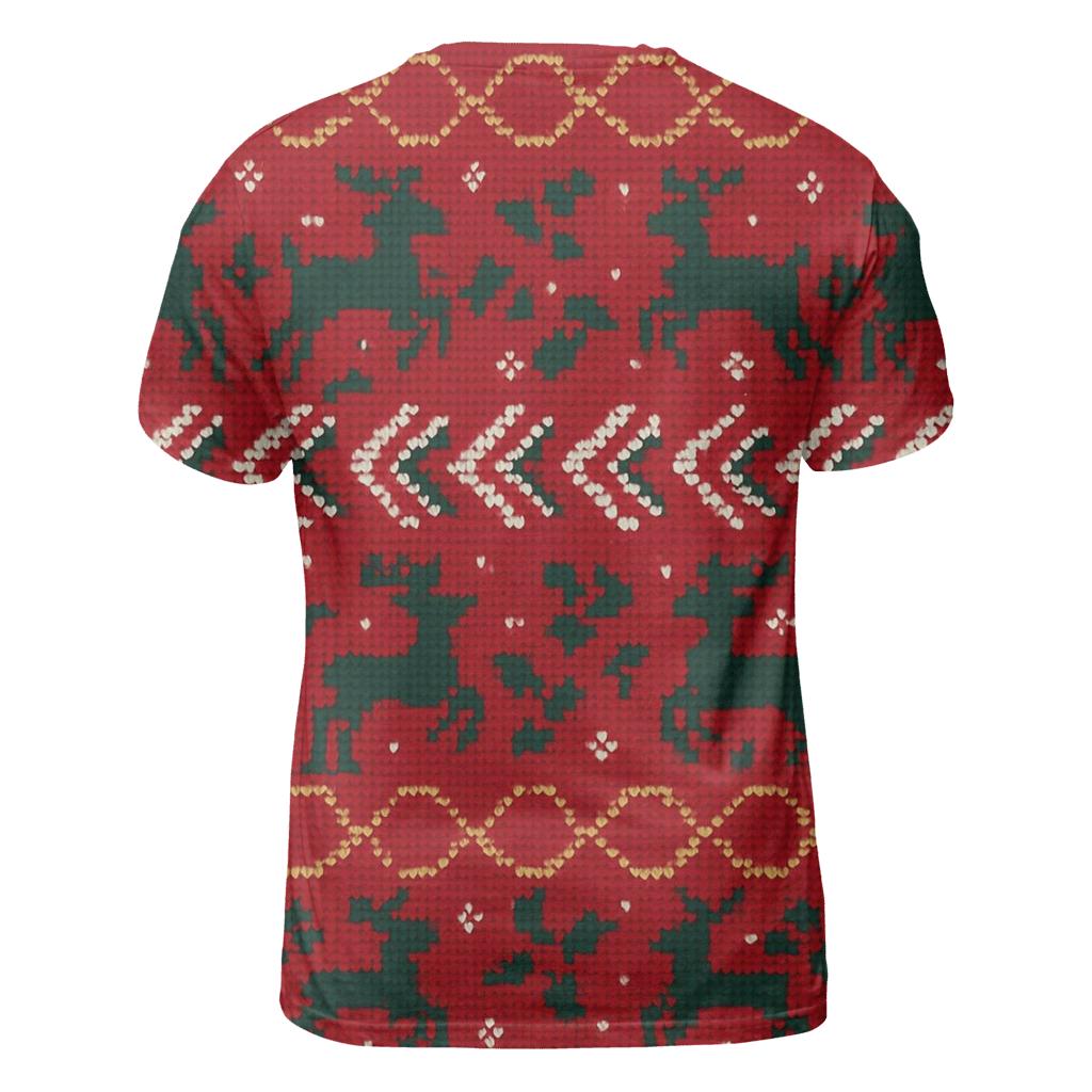 Tacky Tinsel Reindeer Carousel Design artistic all-over print tops