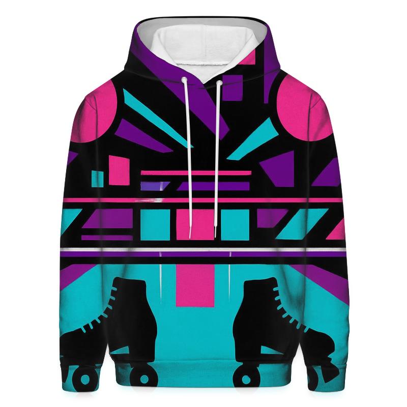 Neon Roller Rink Mosaic zip-up hoodies