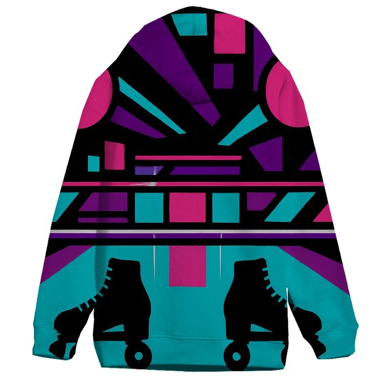 Neon Roller Rink Mosaic zip-up hoodies