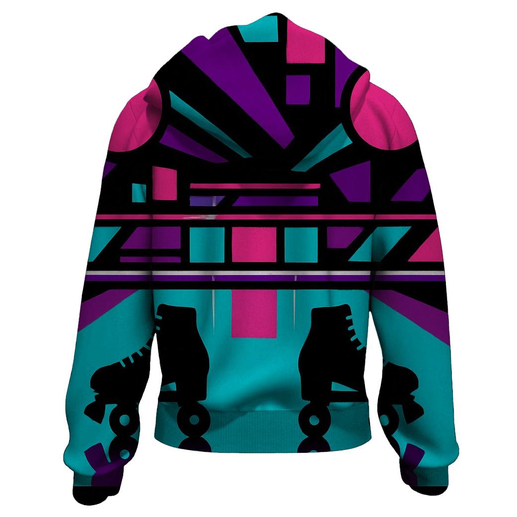 Neon Roller Rink Mosaic graphic hoodies