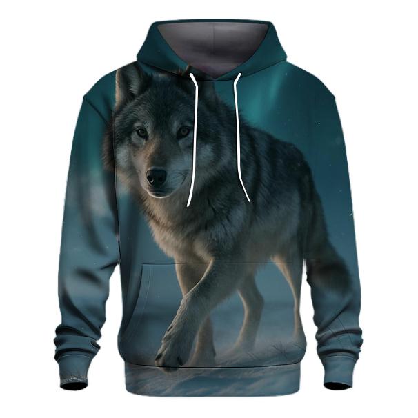 Auroral Alpha Wolf At Tundra Ridge heavyweight hoodies