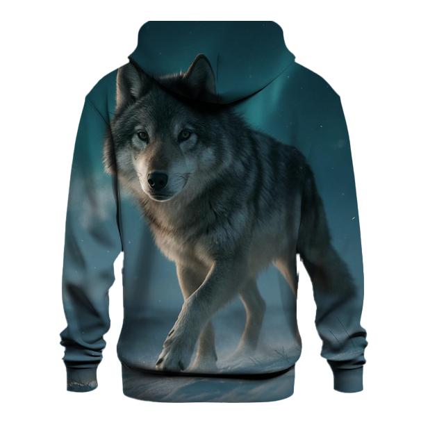 Auroral Alpha Wolf At Tundra Ridge heavyweight hoodies