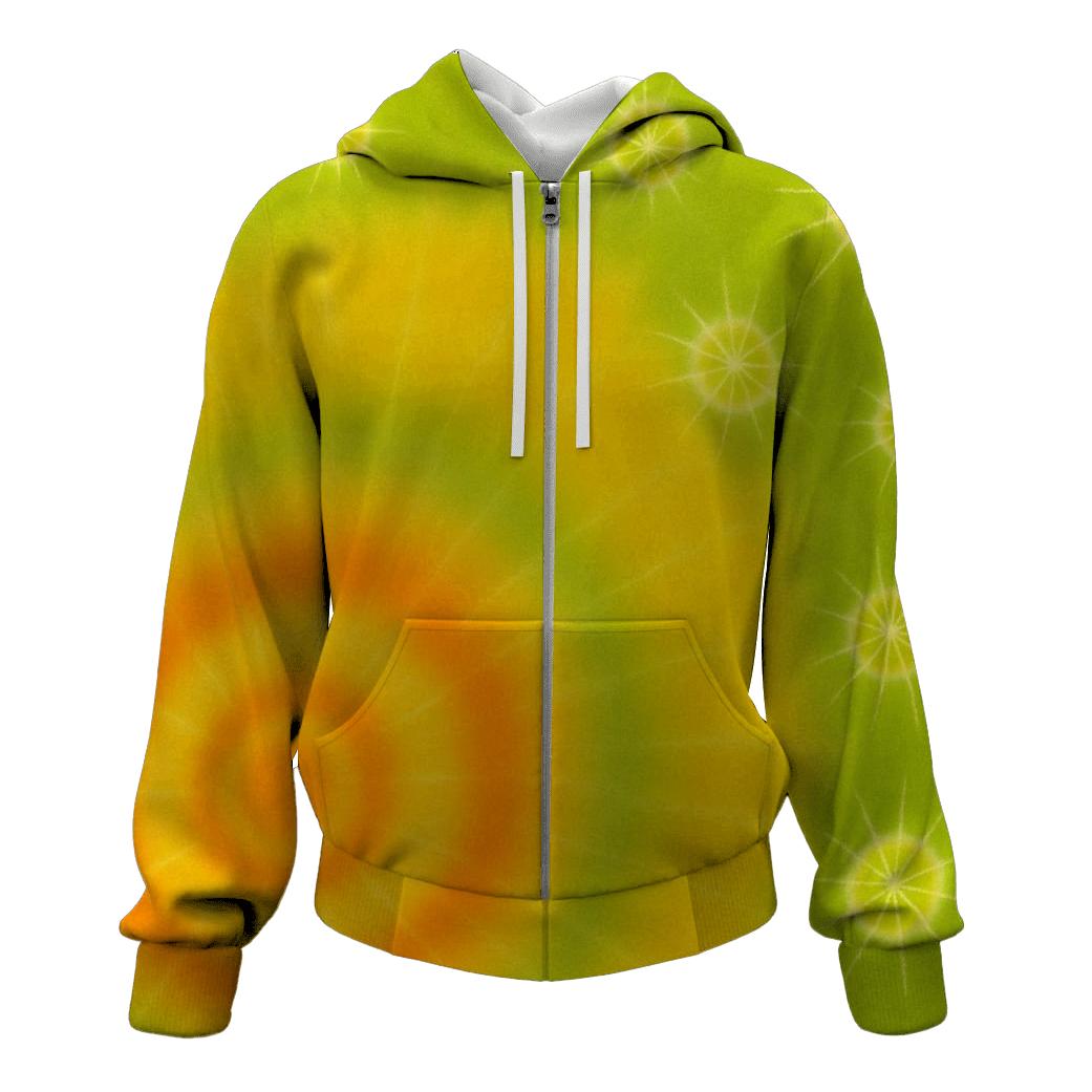 Off Center Citrus Bullseye With Kumo Clusters zip-up hoodies