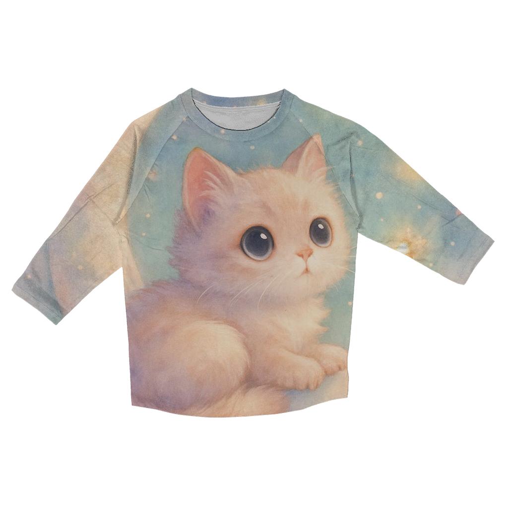 Moonlit Lavender Kitten custom 3/4 sleeve shirts