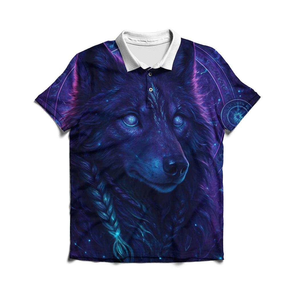 Nebula Guardian Wolf personalized polo shirts