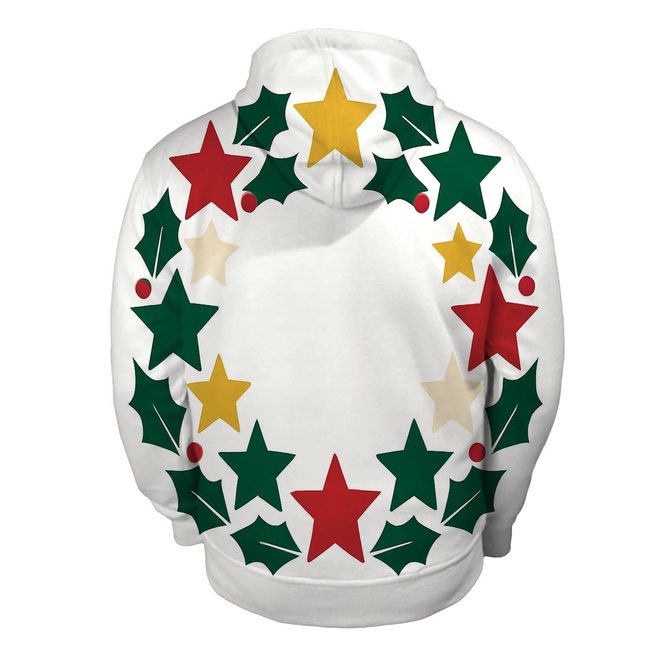 Wreath Of Stars And Holly pullover hoodies