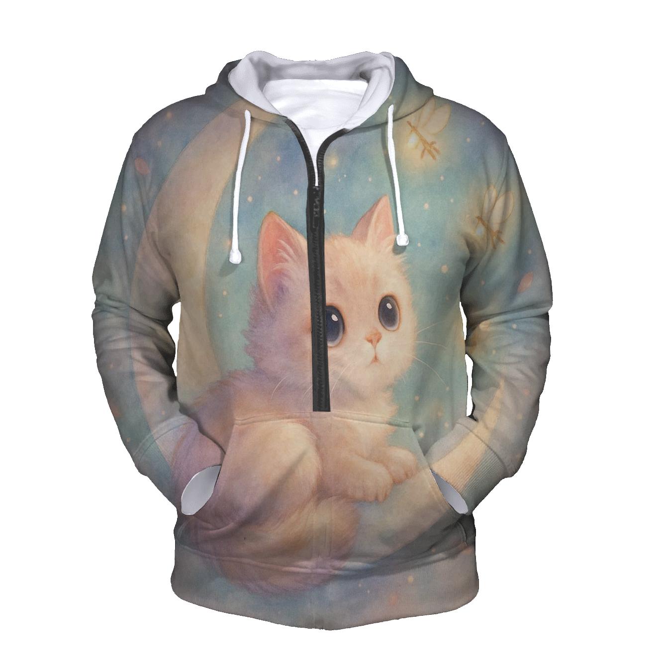 Moonlit Lavender Kitten pullover hoodies