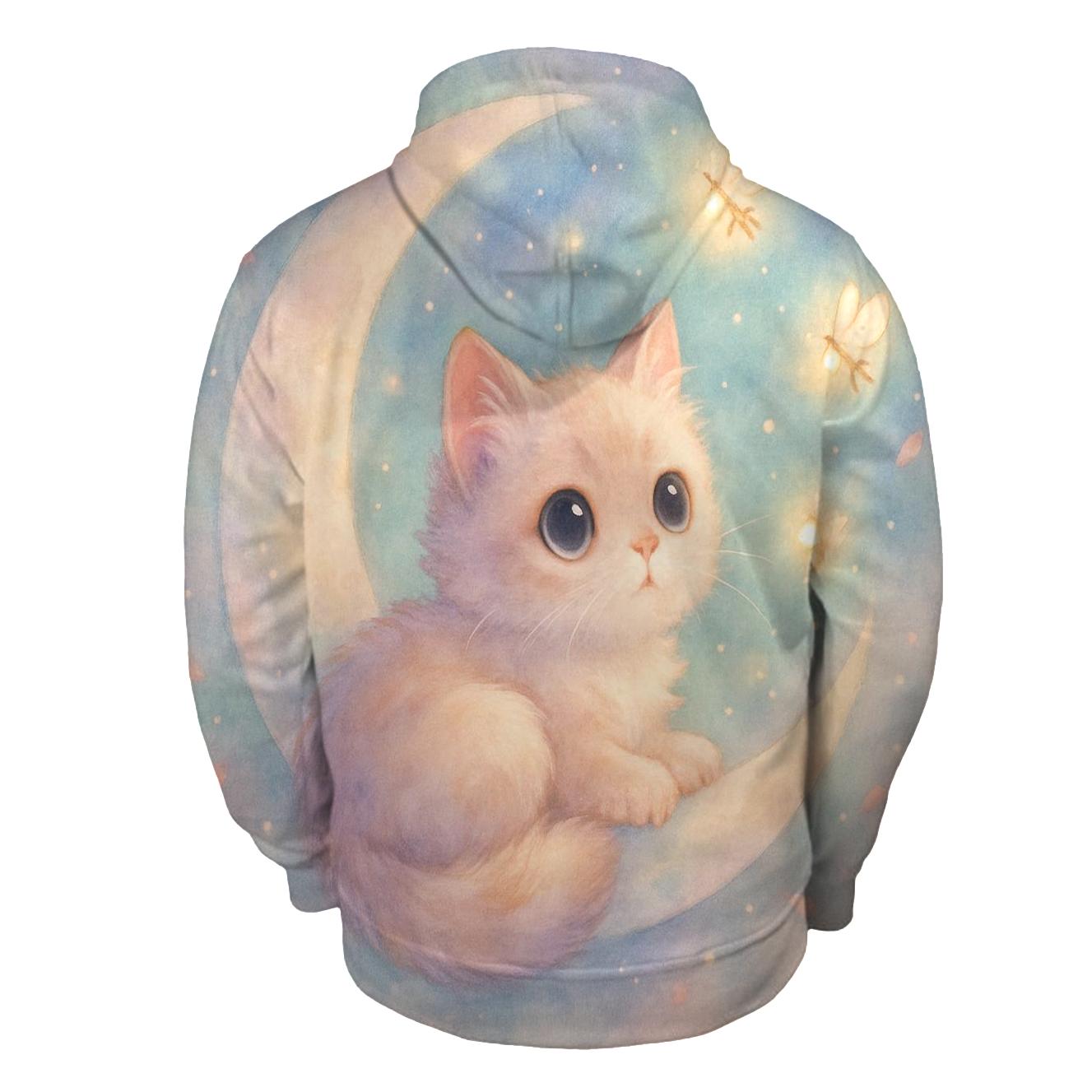 Moonlit Lavender Kitten pullover hoodies
