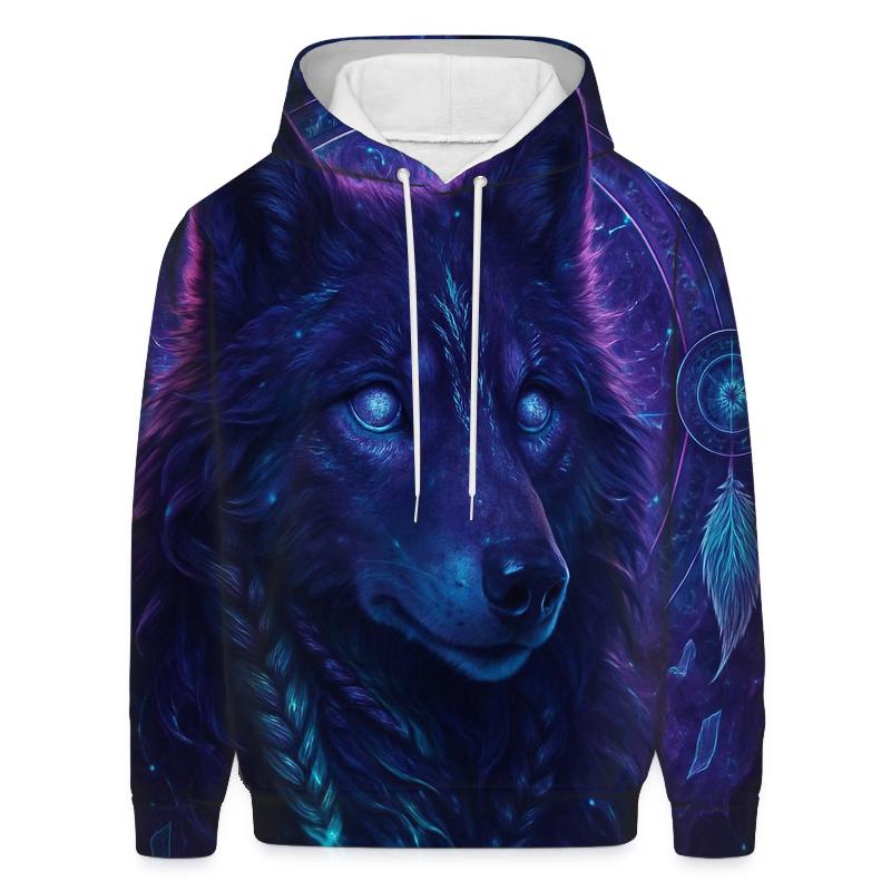 Nebula Guardian Wolf graphic hoodies