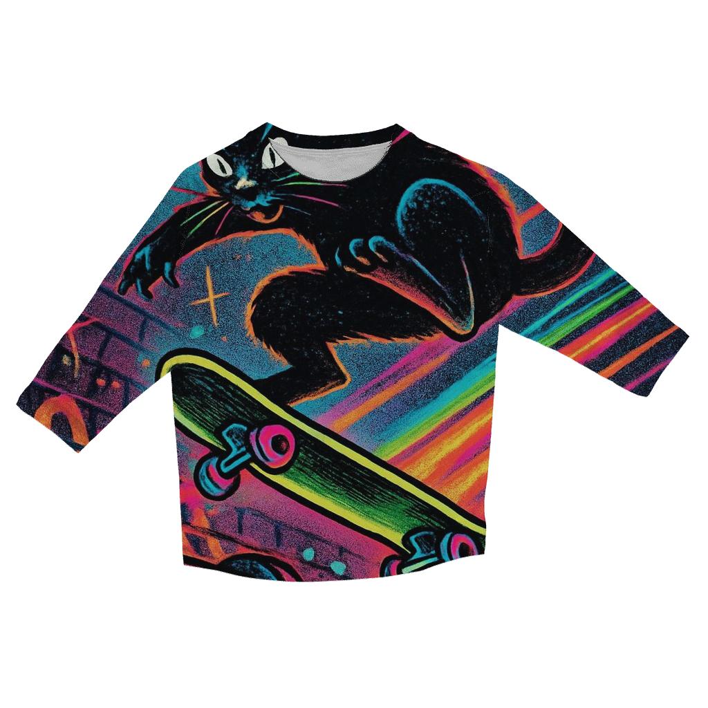 Galactic Skateboard Alley Cat cotton quarter sleeve shirts