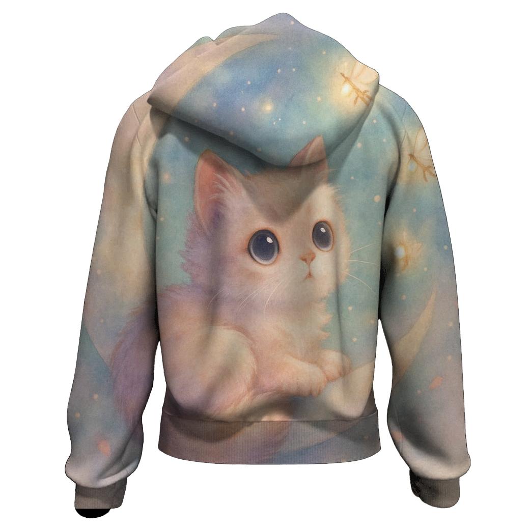 Moonlit Lavender Kitten lightweight hoodies