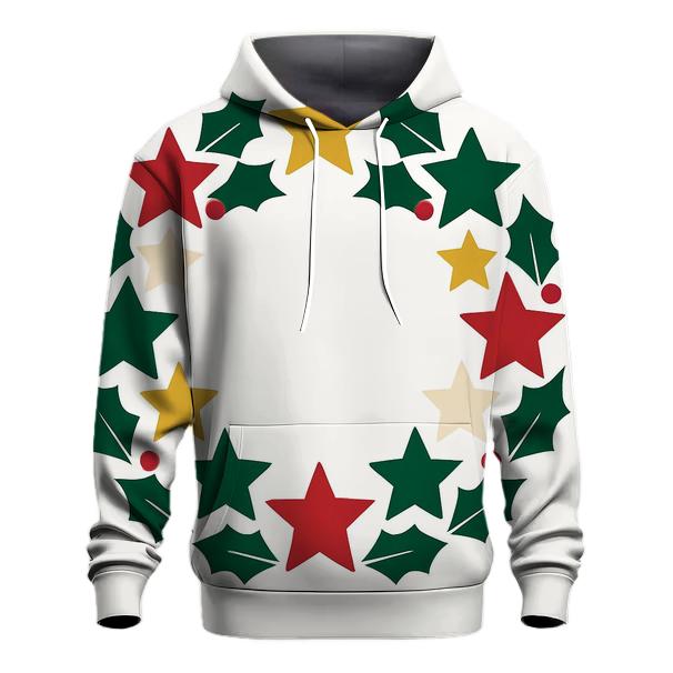 Wreath Of Stars And Holly hoodie designs