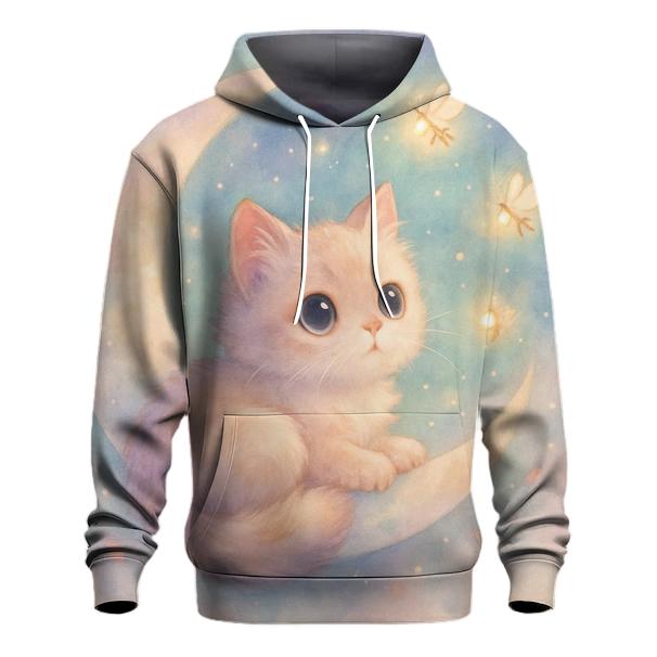 Moonlit Lavender Kitten graphic hoodies