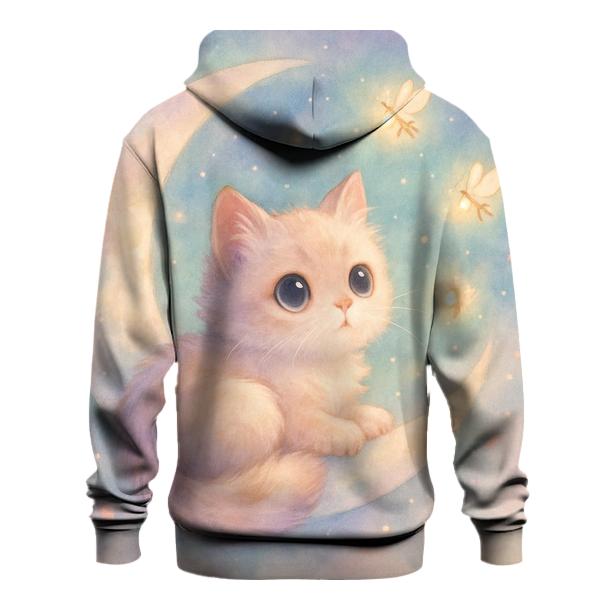Moonlit Lavender Kitten graphic hoodies