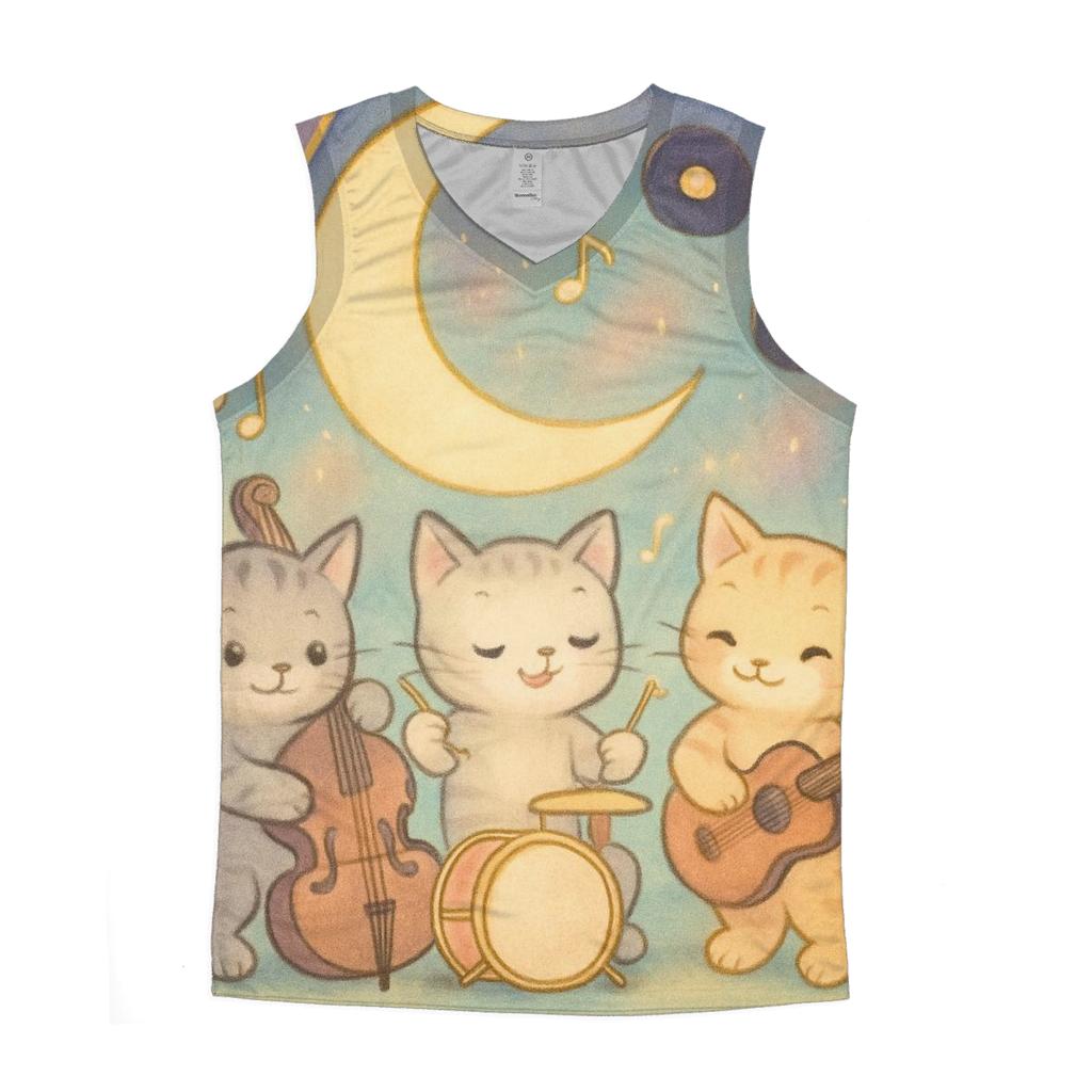Celestial Jazz Lounge Kittens trendy fitted tank tops