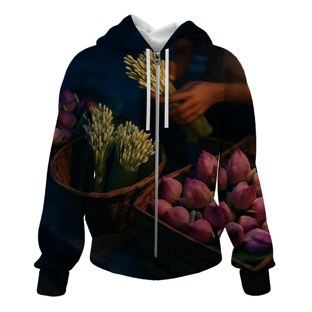 Midnight Lotus Market Bloom hoodie styles