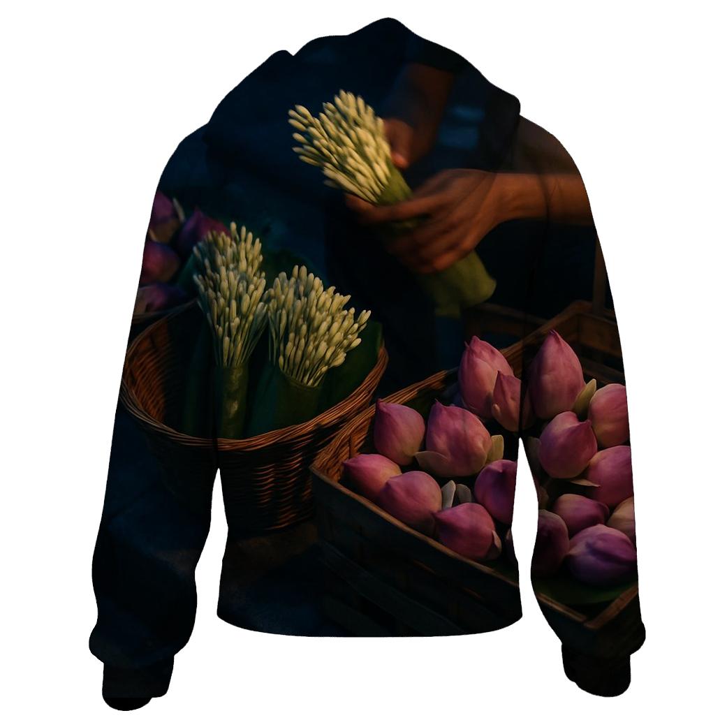 Midnight Lotus Market Bloom hoodie styles