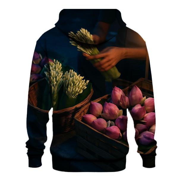 Midnight Lotus Market Bloom graphic hoodies
