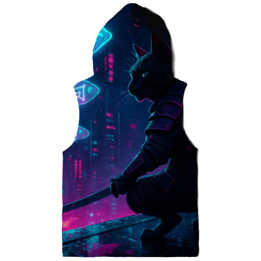 Neon Alley Samurai Cat custom hoodies