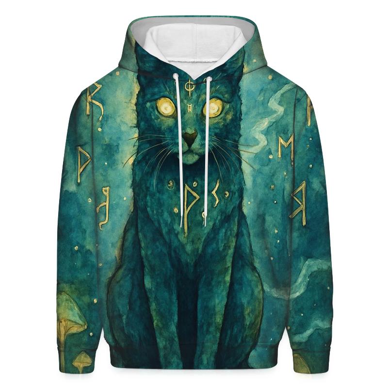 Mystic Rune Guardian Cat pullover hoodies