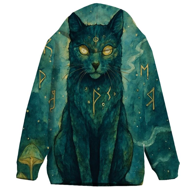 Mystic Rune Guardian Cat pullover hoodies