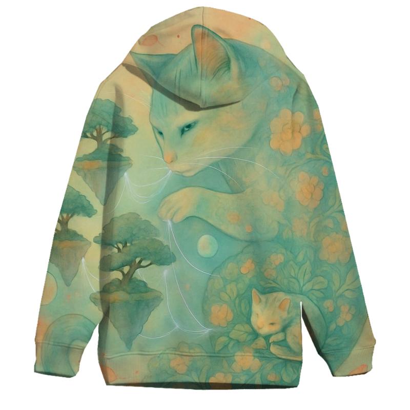 Dreamweaver Cat Of Floating Gardens zip-up hoodies