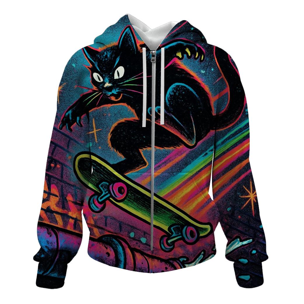 Galactic Skateboard Alley Cat lightweight hoodies