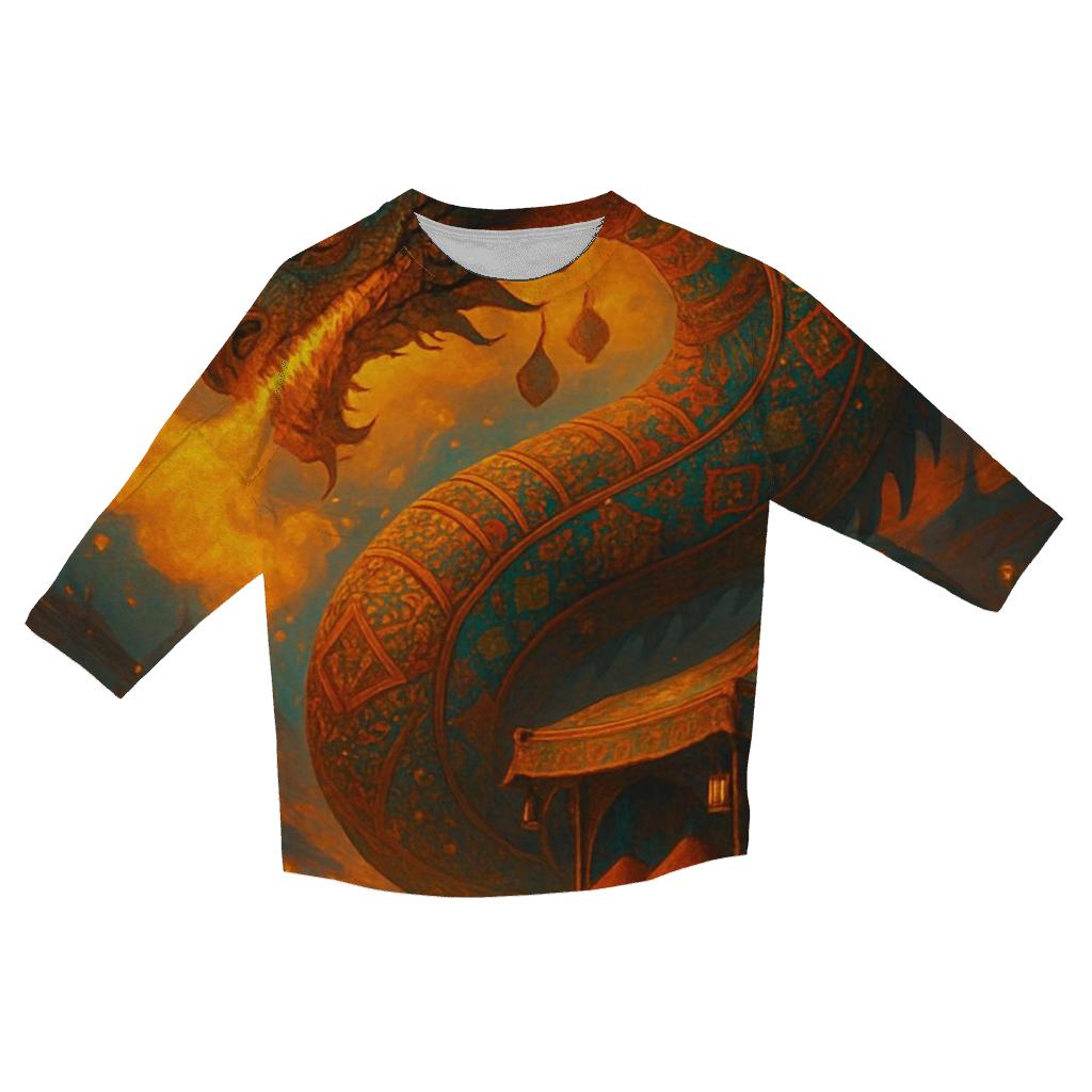 Random Saffron Dragon designer 3/4 sleeve blouses