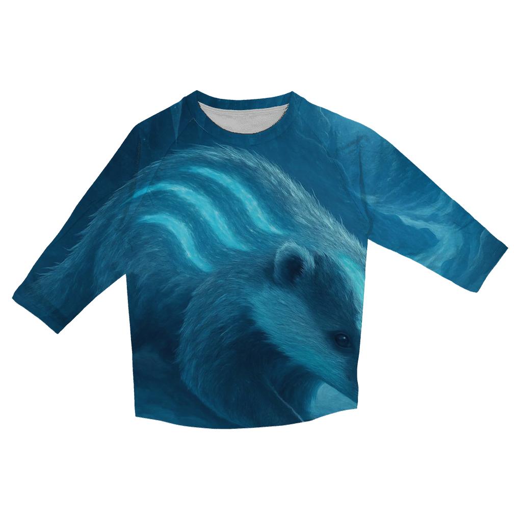 Random Glowing Badger printed three quarter sleeve shirts