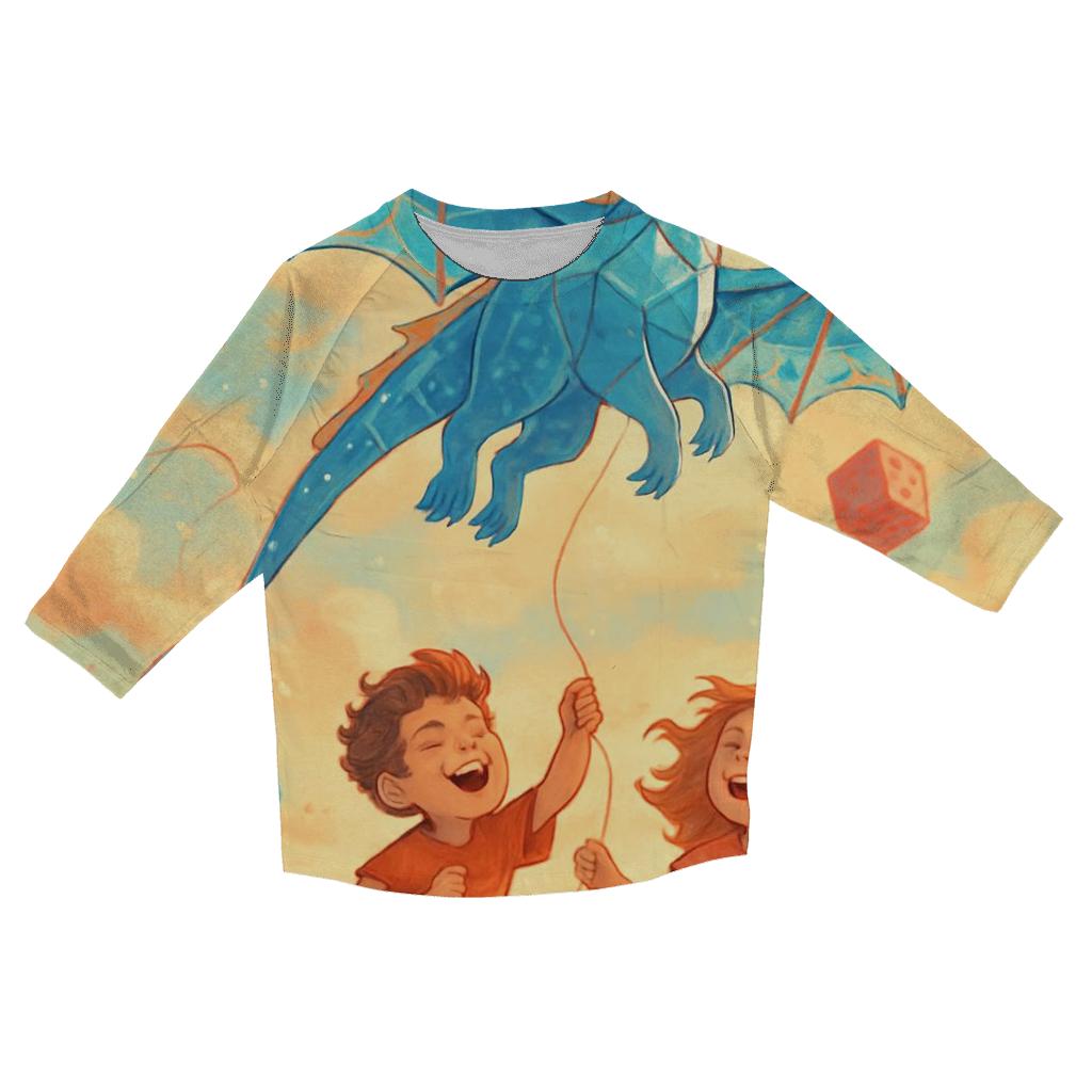 Random Sapphire Kite Dragon fashion 3/4 sleeve shirts