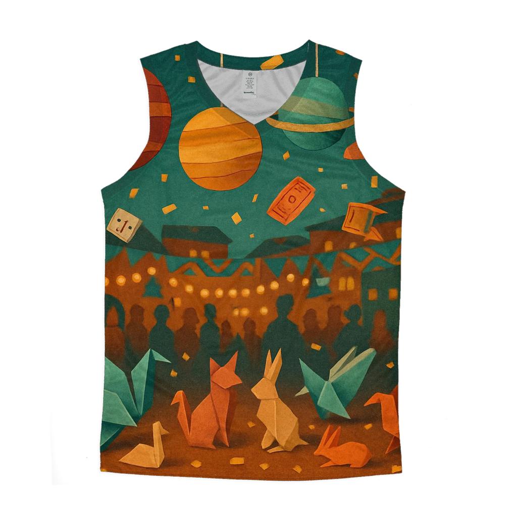 Random Paper Planet Carnival custom tank tops