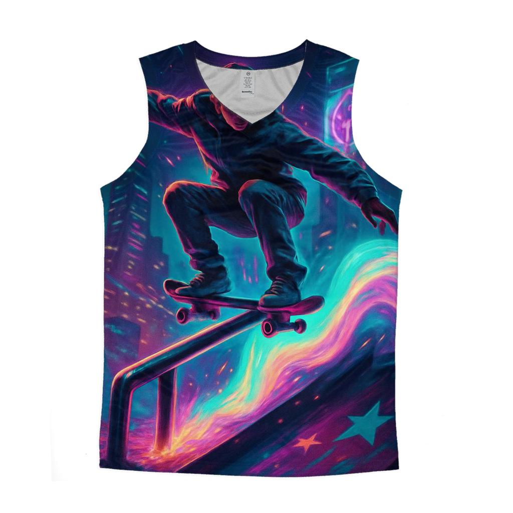 Random Aurora Skateboarder casual summer tank tops