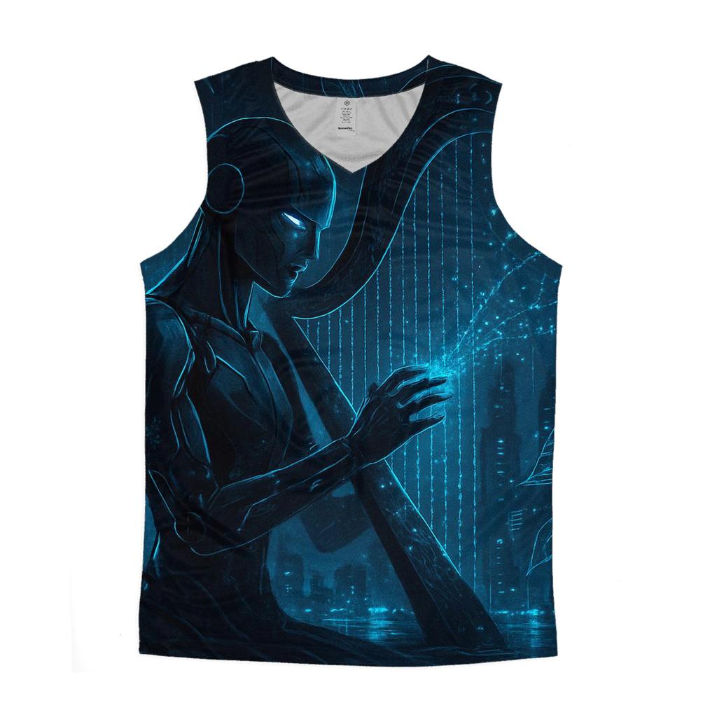Random Binary Harpist sports performance tank tops