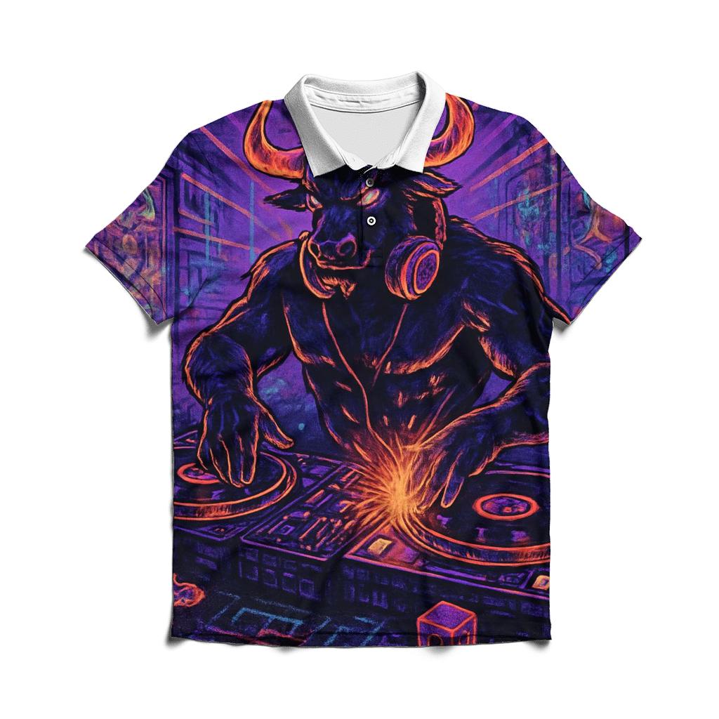 Random Neon Minotaur personalized polo shirts