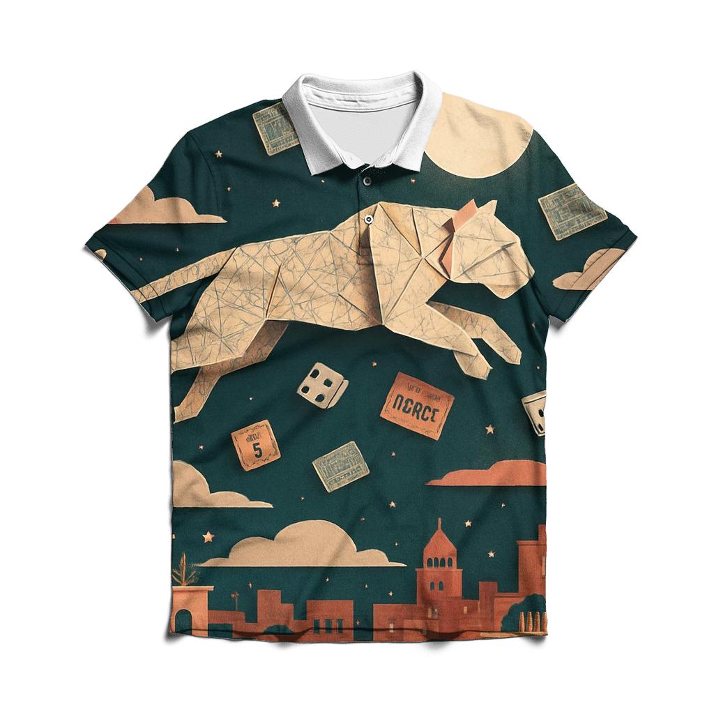 Random Paper Tiger Sky personalized polo shirts