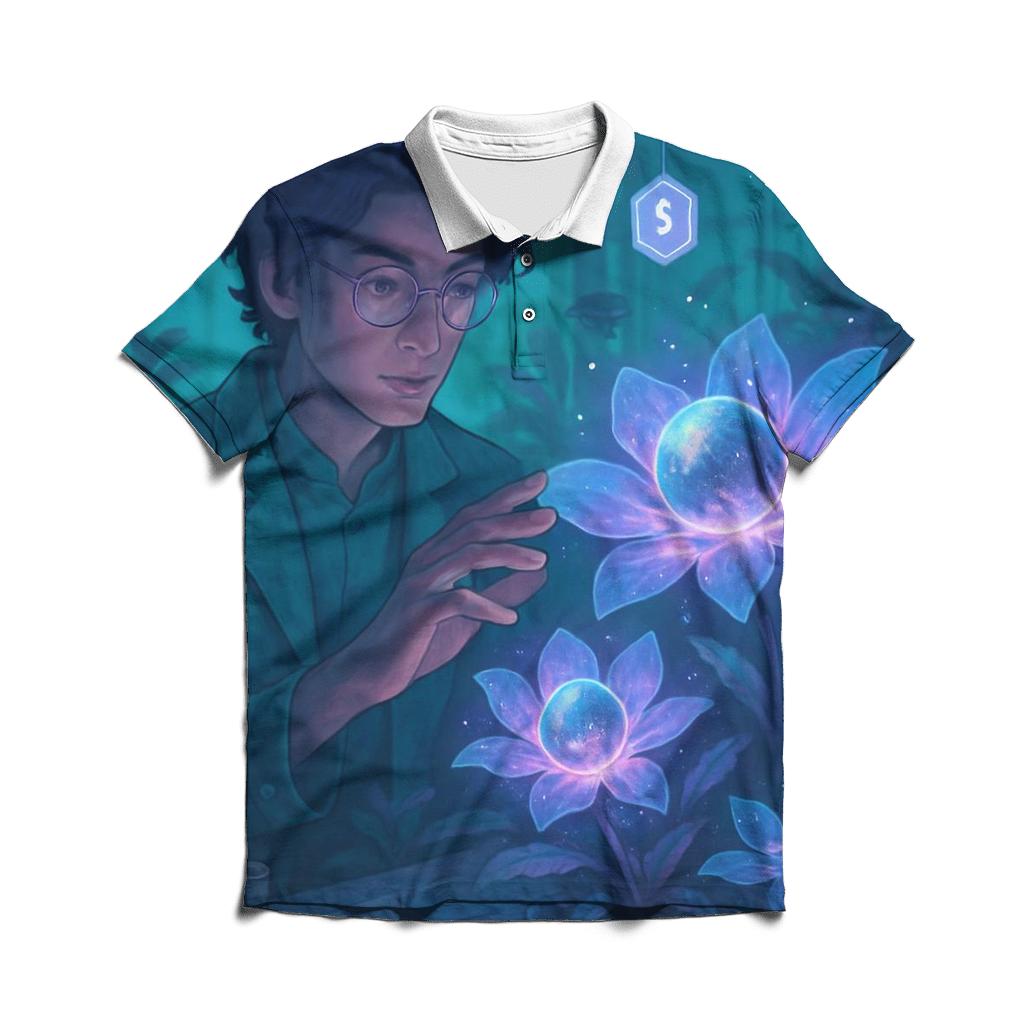 Random Holographic Botanist designer slim fit polos