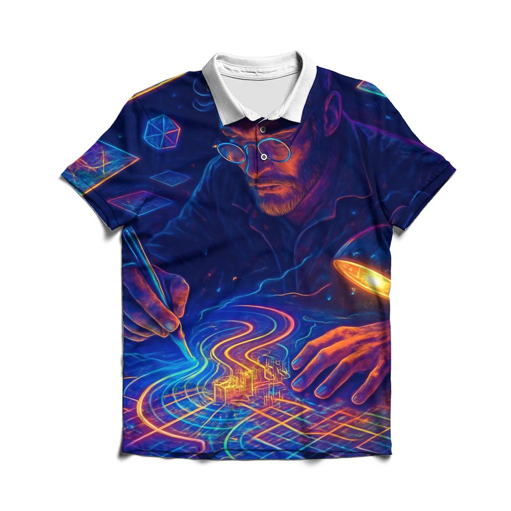 Random Neon Cartographer custom polo shirts