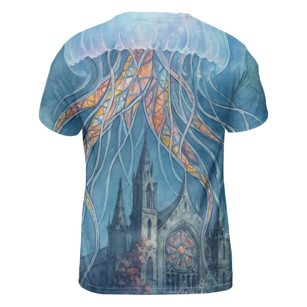 Random Jellyfish Cathedral creative print fashion shirts