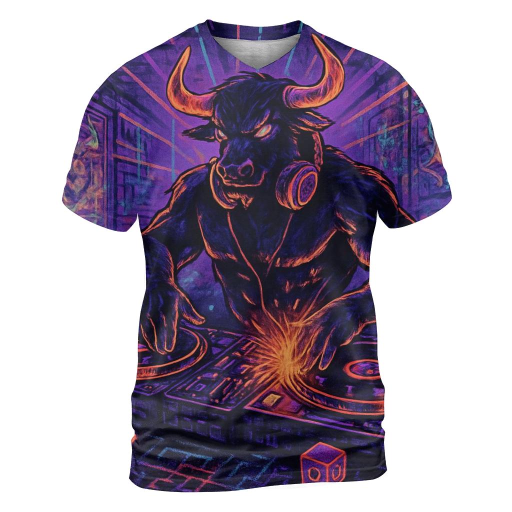 Random Neon Minotaur trendy printed shirt styles