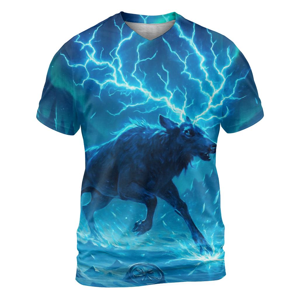 Random Electric Elk artistic all-over print tops