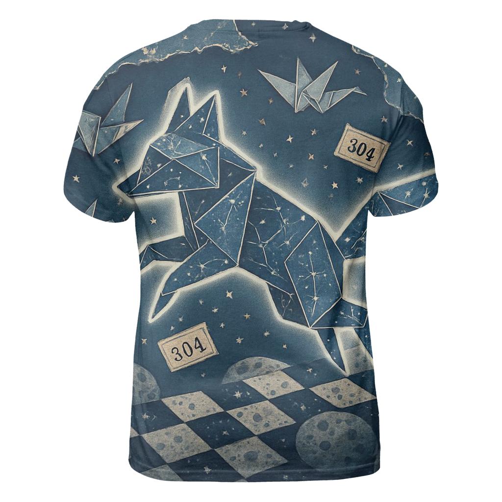 Random Cosmic Origami Fox unique graphic print tees