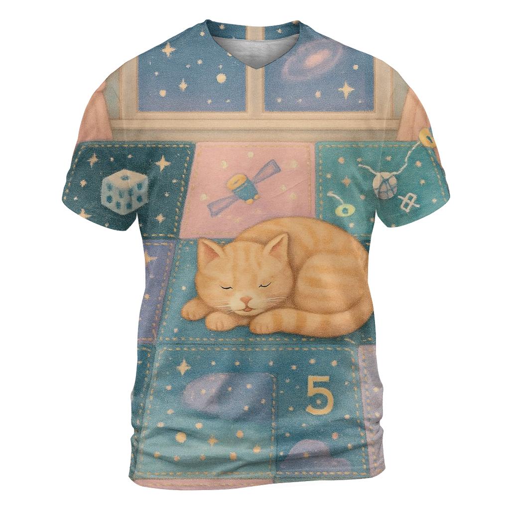 Random Stitched Cosmos vibrant all-over design tees