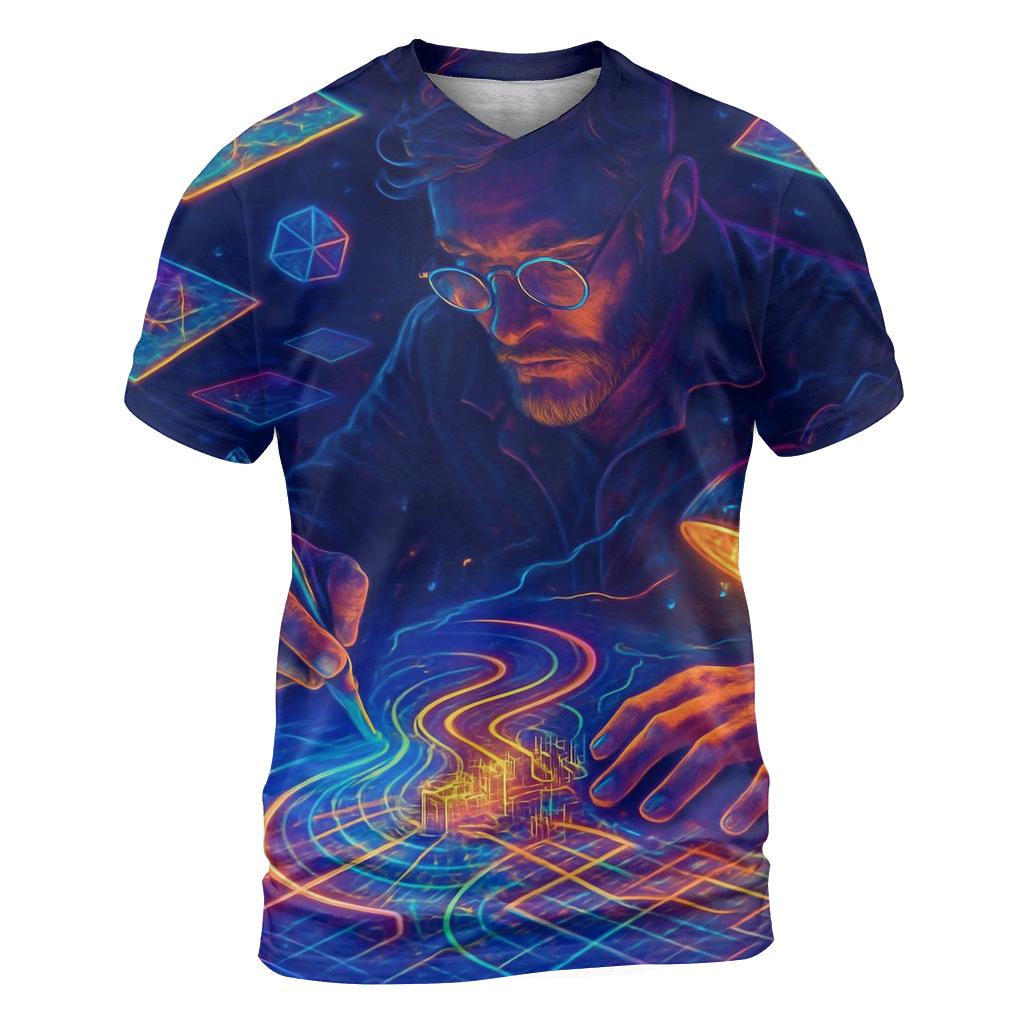 Random Neon Cartographer unique graphic print tees