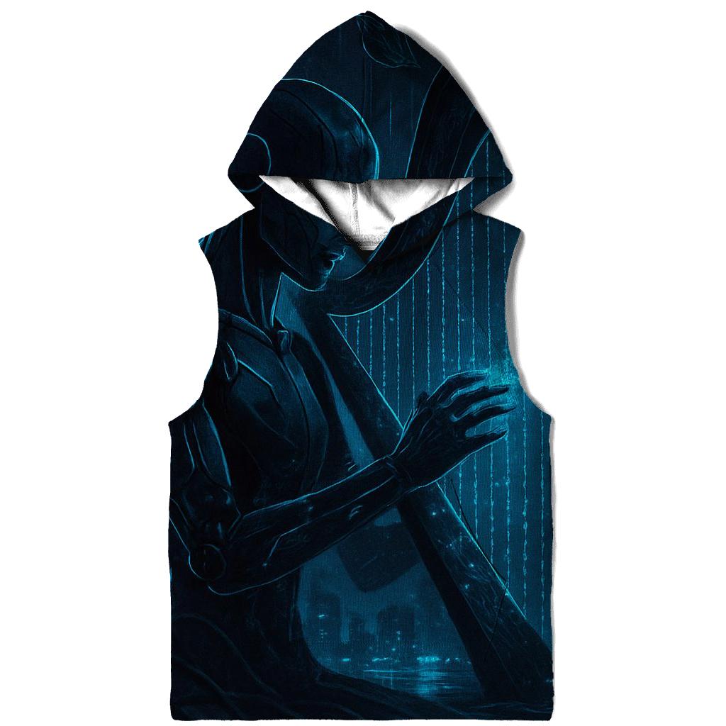 Random Binary Harpist embroidered hoodies