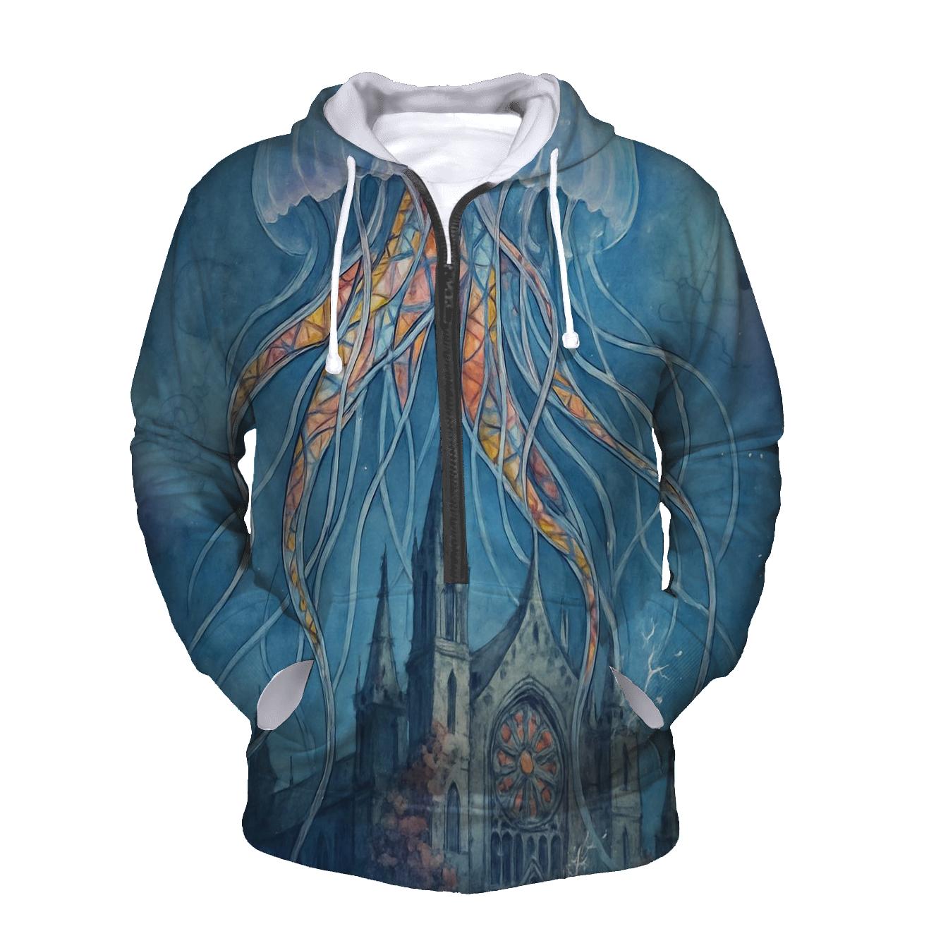 Random Jellyfish Cathedral graphic hoodies