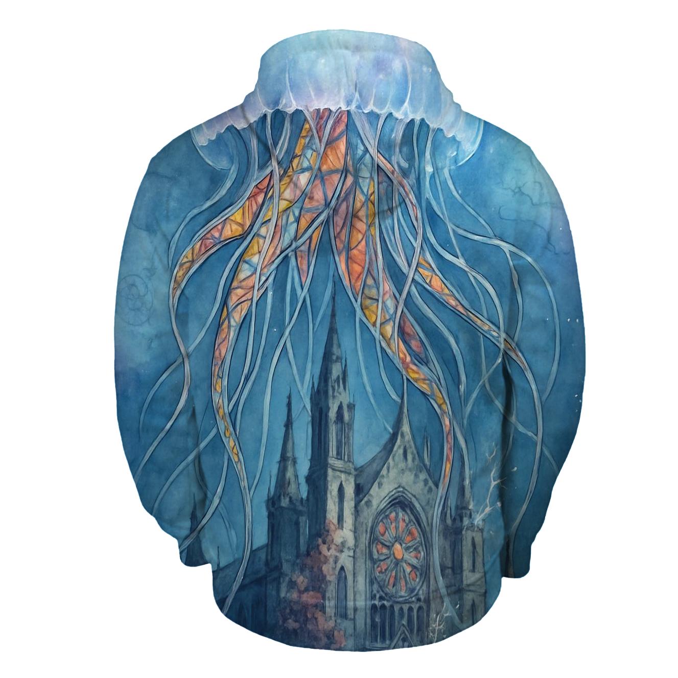 Random Jellyfish Cathedral graphic hoodies