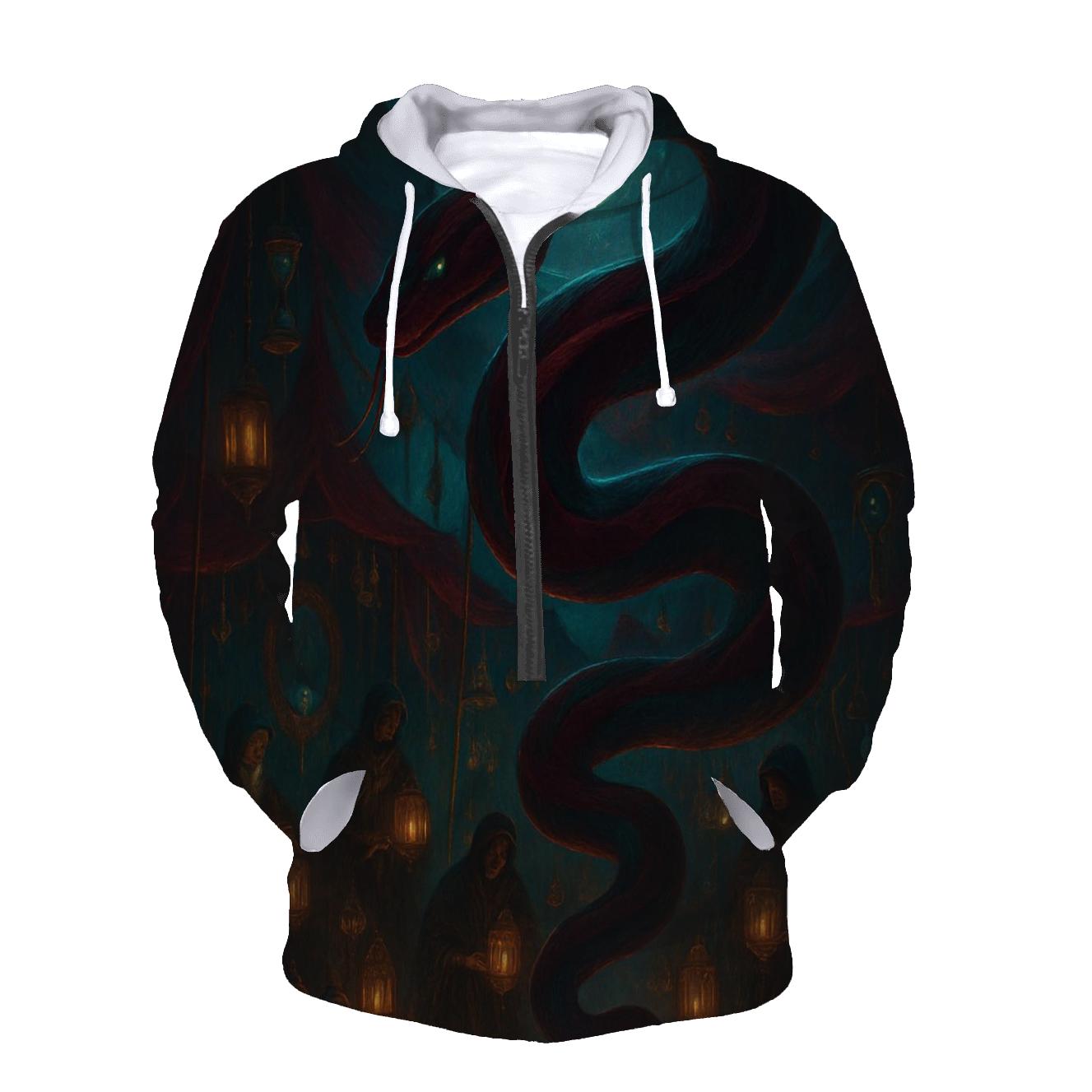 Random Velvet Serpent embroidered hoodies