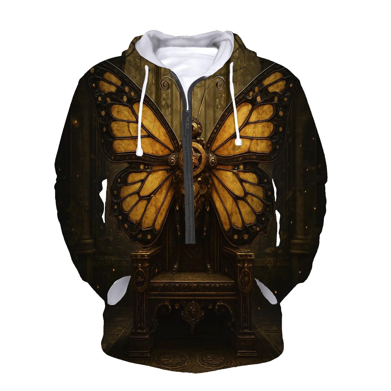 Random Clockwork Monarch printed hoodies